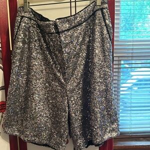 Silver sequin Bermuda shorts!